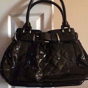 Burberry black patent leather bag